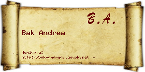 Bak Andrea névjegykártya