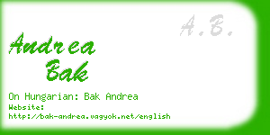 andrea bak business card